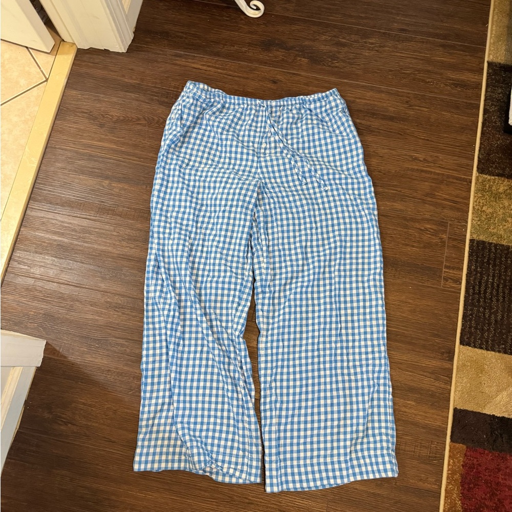 Colsie Blue and White Gingham Pajama Pants